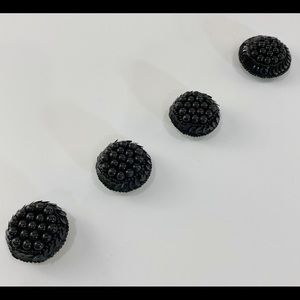 Vintage button covers black bead and sequin